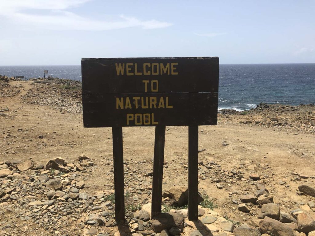 Aruba's Natural Pool sign