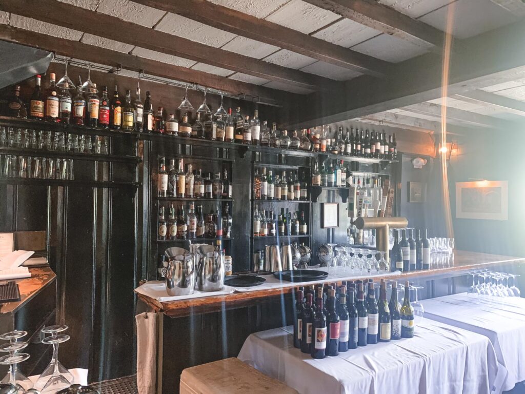 The bar in the White Horse Tavern in Newport RI