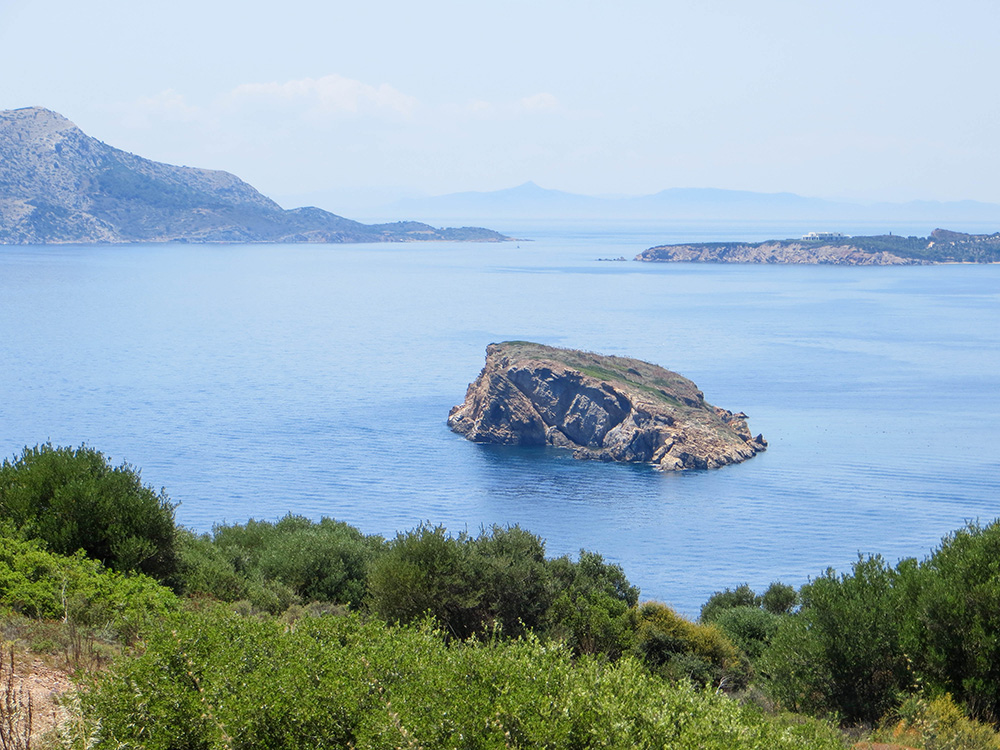 a view of the sea on the ride to Cape Sounion 