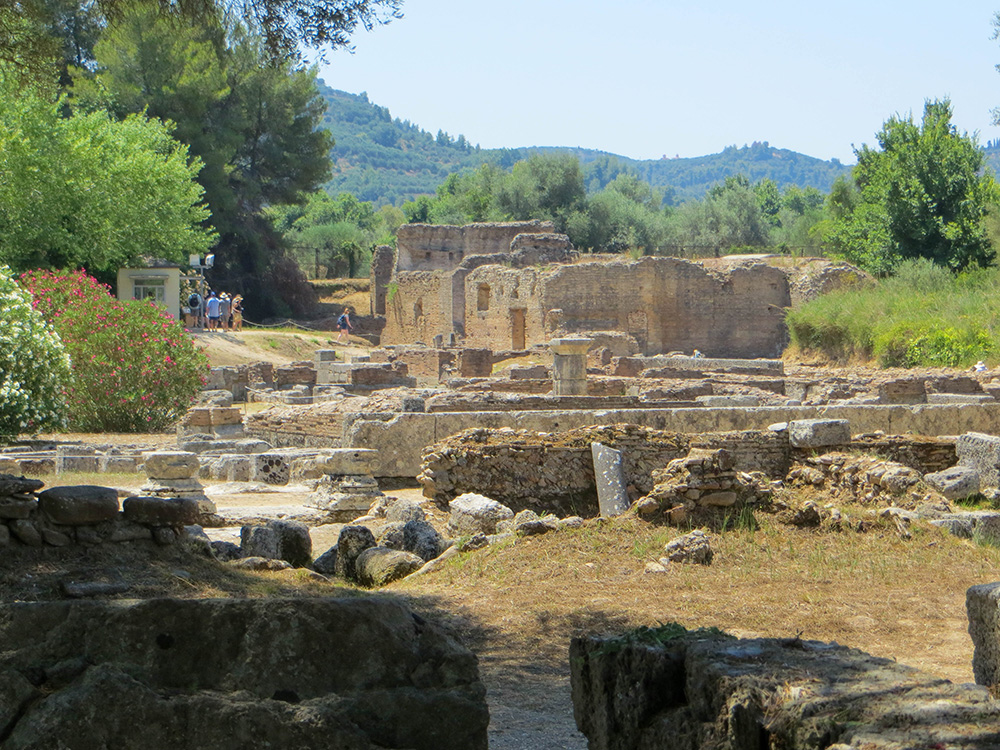 ancient ruins at Olympia - the site of the first Olympic Games in Greece