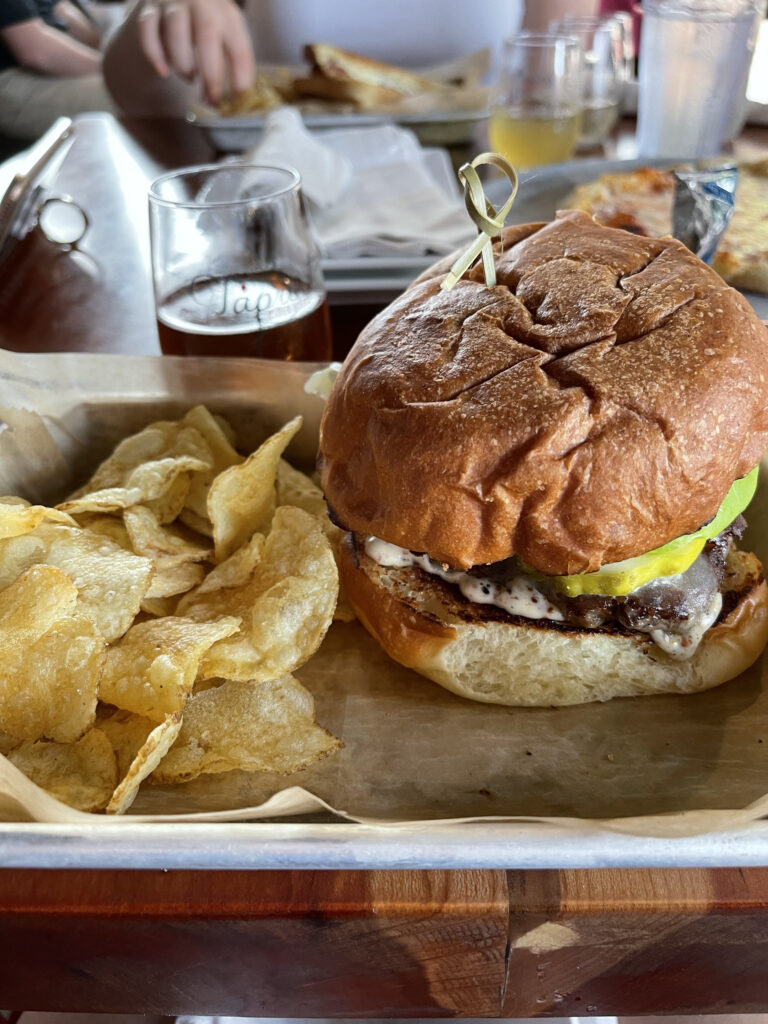 A day trip to Traverse City - a burger at Taproot Cider House. 