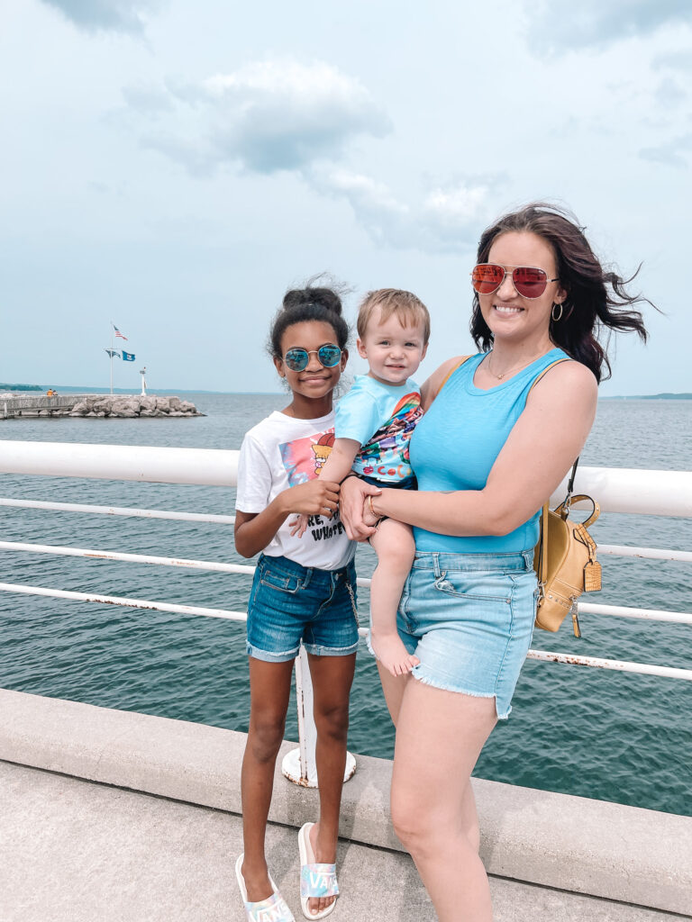 A day trip to Traverse City - Kadi, Raelyn and Jacob on the shores of Lake Michigan.