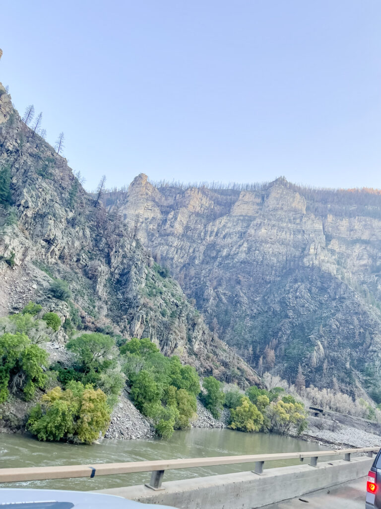 driving through Glenwood Canyon