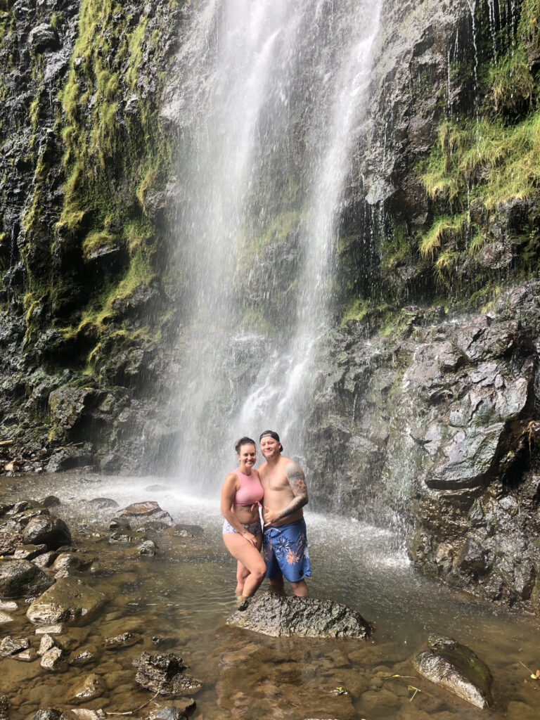 Waimoku Falls in Haleakala National Park at the end of the Pipiwai Trail