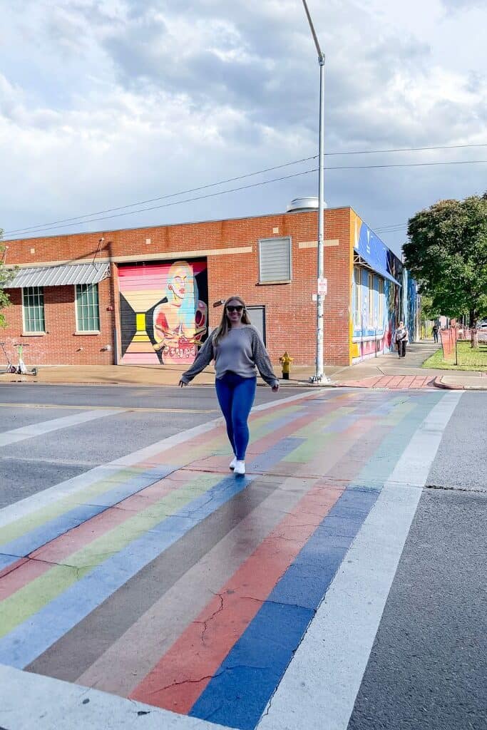 an instagram worthy spot in denver colorado is the Rainbow Sidewalk 
