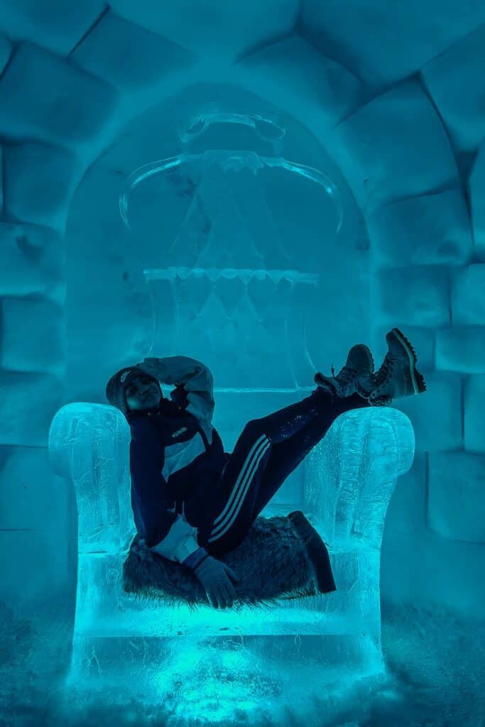 tunnels and slides at Lake George NY Ice Castles