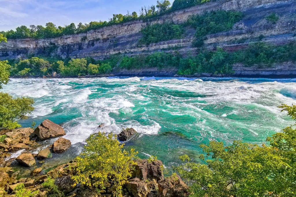 view of the rapids from the niagara white water walk
