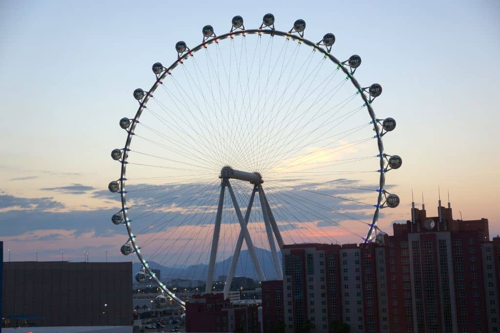 The High Roller in Vegas at sunset
