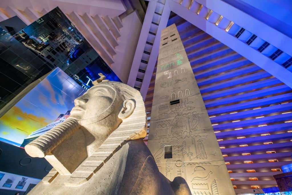 view of the Sphinx statue at Luxor Hotel Las Vegas