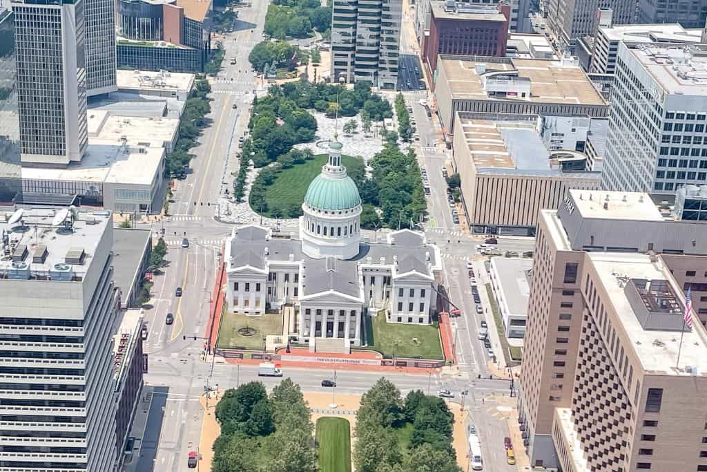 Old Courthouse from the top of the Gateway arch