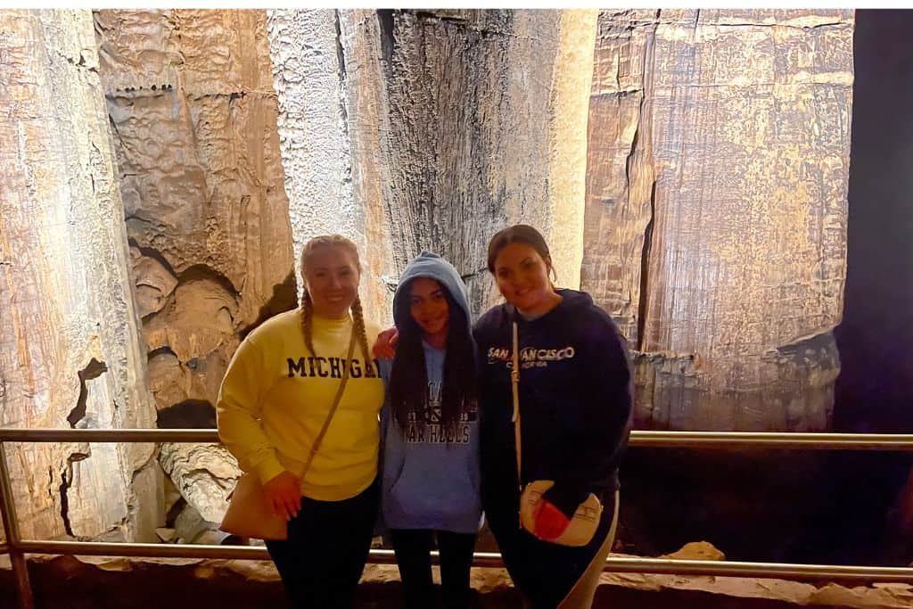 three girls on the Historic Tour in Mammoth Cave